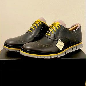 New Cole Haan ZeroGrand Wingtip Oxfords Men’s Size 9.5 M Shoes Blue Yellow